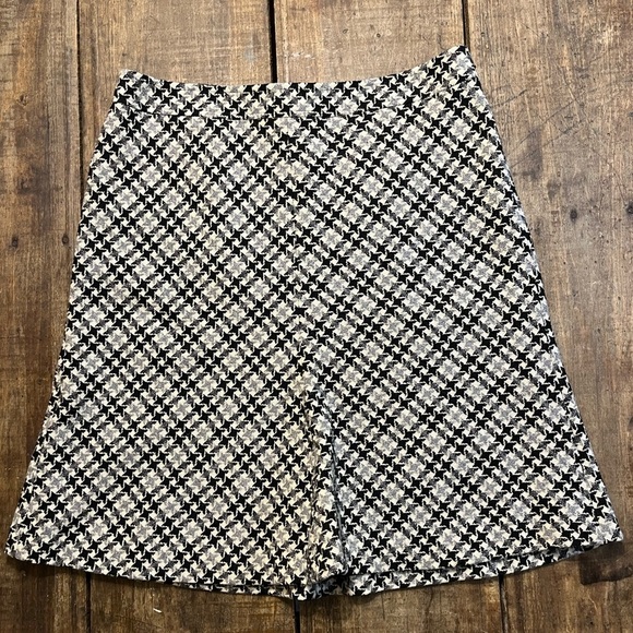 🖤 Loft Wool Blend Skirt | Women’s Size 12 | Fully Lined | Houndstooth Design - Picture 1 of 9